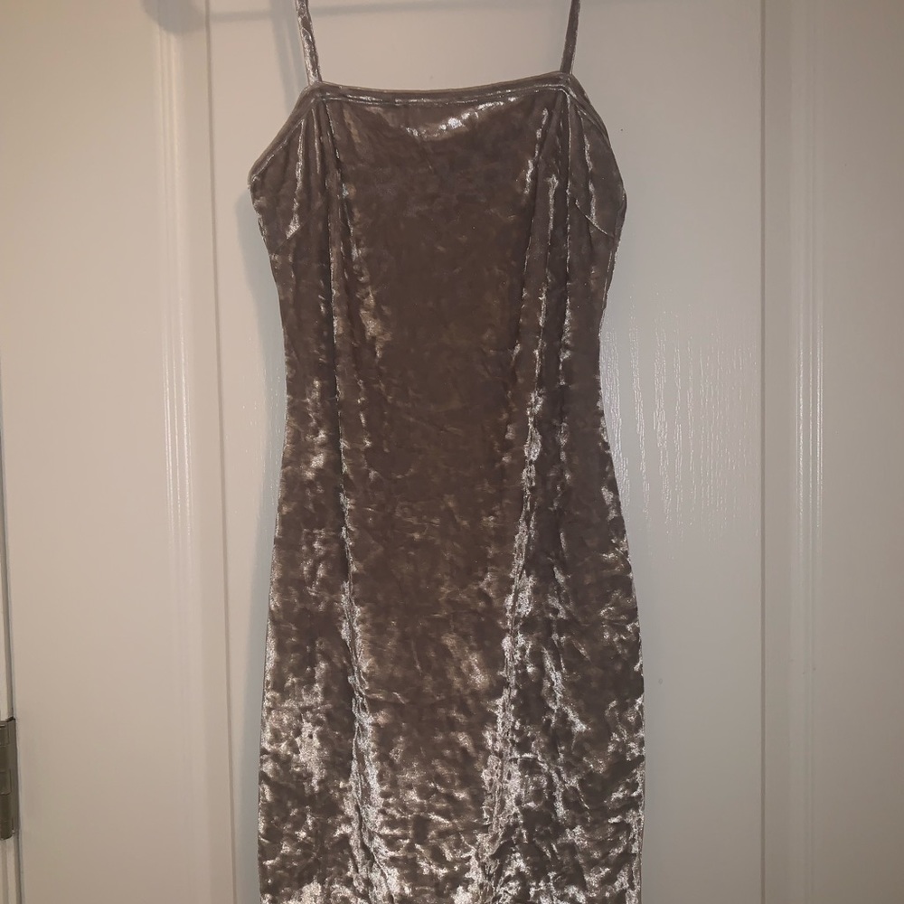Velvet Silver Crush Spaghetti Strap Dress